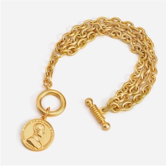 Zara Jewelry - New! Gold Matte Coin Bracelet (1066) NWOT